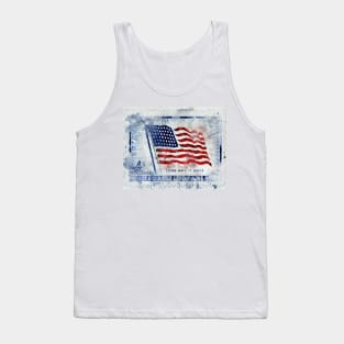 American flag Postage Stamp Watercolor art Tank Top